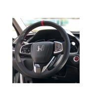 Honda Civic Fc5 Kırmızı Yüzüklü Nubuk Alcantara Deri Direksiyon Kılıfı