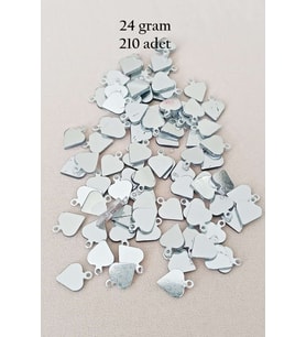 Oya Abiye Bileklik Kolye Pleksi Metalik Plastik Pul Gümüş Renk 24 gram 210 adet - BNC590