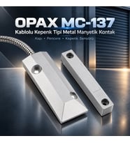OPAX MC-137 Kablolu Metal Manyetik Kontak Kepenk, Kapı, Pencere ve Garaj Kapısı Sensörü
