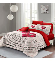 MONOHOME Sevgililer Günü Çift Kişilik Nevresim Takımı %100 Pamuk Saten My Darling (Kırmızı)