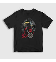 Presmono Unisex Çocuk Siyah Edward Elric Full Metal Alchemist Anime T-Shirt 423252tt
