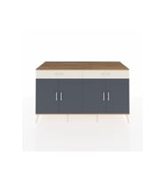 Kronos Konsol 4 Raflı 2 Çekmeceli 4 Kapaklı 176x59x99 Çam-Antrasit/Aytaşı