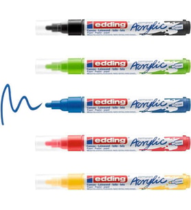 Edding 5100 Akrilik Boyama Markörü 2-3 mm 5 RENK SET BASIC 