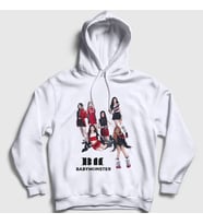 Presmono Unisex Beyaz Band K Pop Baby Monster Babymonster Kapüşonlu Sweatshirt 489041tt