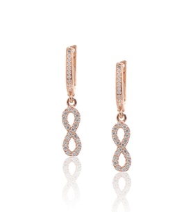 Sonsuzluk Model Zirkon Taşlı Rose Kaplama Bayan Gümüş Küpe 201022761