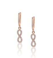 Sonsuzluk Model Zirkon Taşlı Rose Kaplama Bayan Gümüş Küpe 201022761