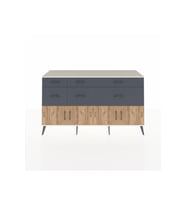 Kronos Konsol Tek Raflı 6 Çekmeceli 4 Kapaklı 176x59x99 Aytaşı-Çam/Antrasit