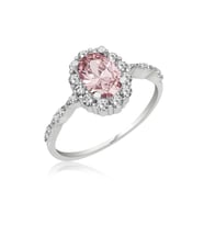 Gümüş Pembe Oval Taşlı Kadın Yüzük CSR2184182