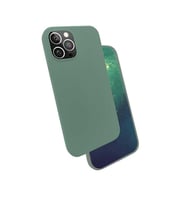 iPhone 12 Pro Max Kılıf Kadife İç Yüzey Wireless Destekli Silk Silikon (Yeşil)