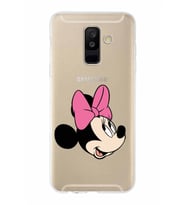 Samsung Galaxy A6 Plus (2018)  Kapak Minnie Mouse Tasarımlı Şeffaf Silikon Kılıf