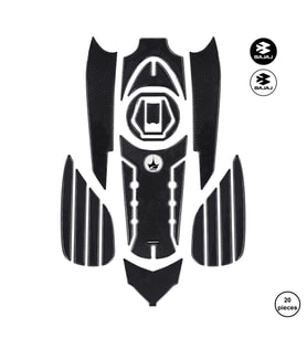 Grippatch - Pulsar NS 200 2024 ile Uyumlu Kaydırmaz 6D Karbon 20 Parça Tank Pad Seti GC36