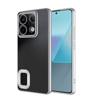 Xiaomi Redmi Note 13 4G Uyumlu Kılıf Silikon Kamera Korumalı Renkli Şeritli Logo Gösteren Zore Omega Kapak
