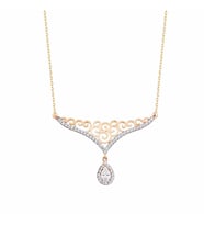 Elmas Montür Altın Kolye Damla 14K Rose Gold