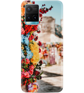 Vivo Y21s Kılıf Silikon Desen Gerçek Çiçekler 1743
