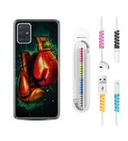 Samsung a71 A72 A73 A7 A9 2018 C7 C9 Kılıf Kablo Koruma Spiral Silikon Boks Eldiveni 1763