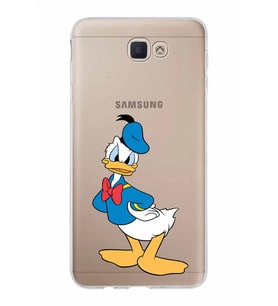 Samsung Galaxy J7 Prime Kapak Donald Duck Tasarımlı Şeffaf Silikon Kılıf