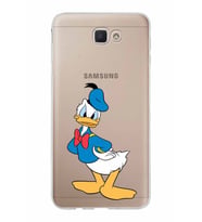 Samsung Galaxy J7 Prime Kapak Donald Duck Tasarımlı Şeffaf Silikon Kılıf