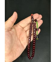 ÇUBUK KEHRİBAR TESBİH KESTANE RENGİ KAPSÜL KESİM 9MMX11MM T-531 (Çok Renkli)