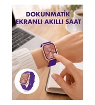 Mey İthalat® Pembe Mor ve Metal Kordonlu Akıllı Saat Hediye Seti