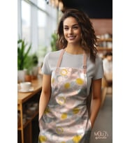 Moud's Süet Kumaş Xero Floral 1 Desenli Mutfak Önlüğü, Aşçı Önlüğü, Garson Önlüğü