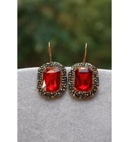 STONEAGE JEWELLERY Kristal Taşlı El Yapımı Küpe (Rose)