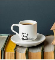 Sevimli Panda Baskılı Türk Kahvesi Fincanı Kişiye Özel