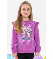 Breeze Kız Çocuk Sweatshirt Dostluk Temalı 2-6 Yaş, Eflatun