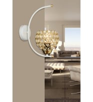 Beyaz Bade Kristal Aşağı Bakan Modern Aplik