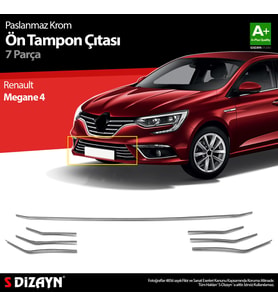 Renault Megane 4 Krom Ön Tampon Çıtası 7 Prç. 2016-2020