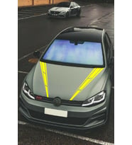 Oto Kaput Sticker Çift Şerit 2 Adet Sarı 10*60 Cm