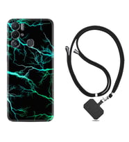 Tecno Pova Neo Kılıf Silikon Boyun Askılı İpli Desenli Silikon Green Thunder 1693