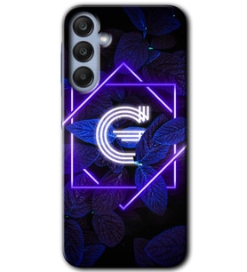 Galaxy A35 Kılıf HD Desen Baskılı Kılıf - Dark Neon Yaprak G Harfi