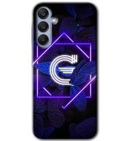Galaxy A35 Kılıf HD Desen Baskılı Kılıf - Dark Neon Yaprak G Harfi