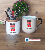 Babalar Günü Hediyesi Kalemlik, Kupa Bardak T Kişiye Özel Hediye Babaya Hediye (Model 2)