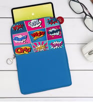 BK Gift Pop Art Tasarımlı Taşınabilir Koruyucu Tablet Kılıfı & Organizer Çanta - Mavi-12