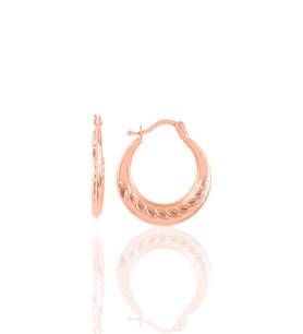 Söğütlü Silver Gümüş  orta boy örgü modeli şarnel küpe (Rose)