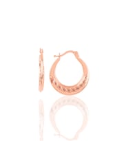 Söğütlü Silver Gümüş  orta boy örgü modeli şarnel küpe (Rose)