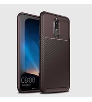 Huawei Mate 10 Lite Kılıf Esnek Soft Karbon Tasarım Legion Serisi (Kahverengi)