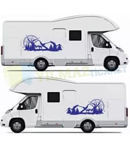 Pusula Off Road Dağ Orman Ağaç Karavan Çekme Oto Sticker 1 Çift 140 X 55 Cm
