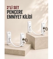 2’li Set Pencere Güvenlik Kilidi Anahtarlı Kablolu Çocuk Emniyet Kilidi Beyaz