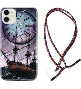 Apple iPhone 11 12 13 Mini Kılıf Boyun Asklı Rasta Silikon Time 1749