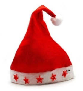 Noel Baba Şapkası Bez Işıklı - 2 adet