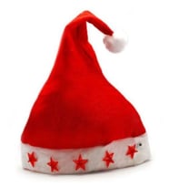Noel Baba Şapkası Bez Işıklı - 2 adet