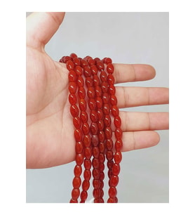 Bileklik Boy Akik Taşı Arpa Kesim Yarım Dizi 6*8.5mm (49974) (18CM UZUNLUĞUNDADIR)