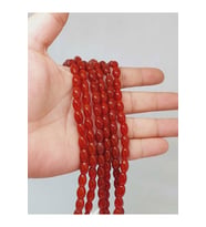 Bileklik Boy Akik Taşı Arpa Kesim Yarım Dizi 6*8.5mm (49974) (18CM UZUNLUĞUNDADIR)