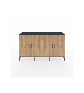 Kronos Konsol 6 Raflı 4 Kapaklı 176x59x99 Antrasit-Çam