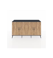 Kronos Konsol 6 Raflı 4 Kapaklı 176x59x99 Antrasit-Çam