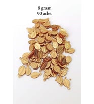 Oya Abiye Bileklik Kolye Pleksi Metalik Plastik Pul Altın Renk 8 gram 90 adet - BNC478