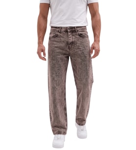 DeepSEA Erkek Açık Kahve Yıkamalı Baggy Fit Likralı Bol Kesim Esnek Jean Kot Pantolon 2600059
