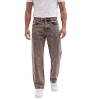 DeepSEA Erkek Açık Kahve Yıkamalı Baggy Fit Likralı Bol Kesim Esnek Jean Kot Pantolon 2600059